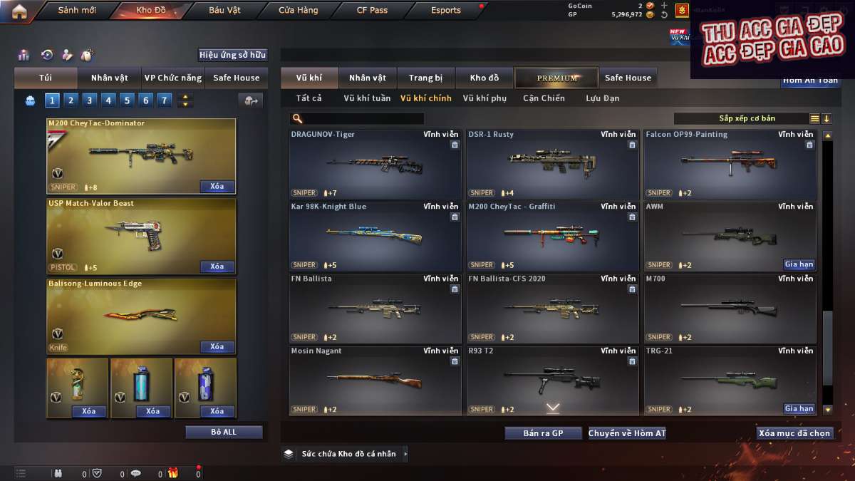 shop acc cf uy tin gia re